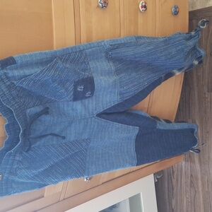 Free People Blue Patchwork Joggers Size L